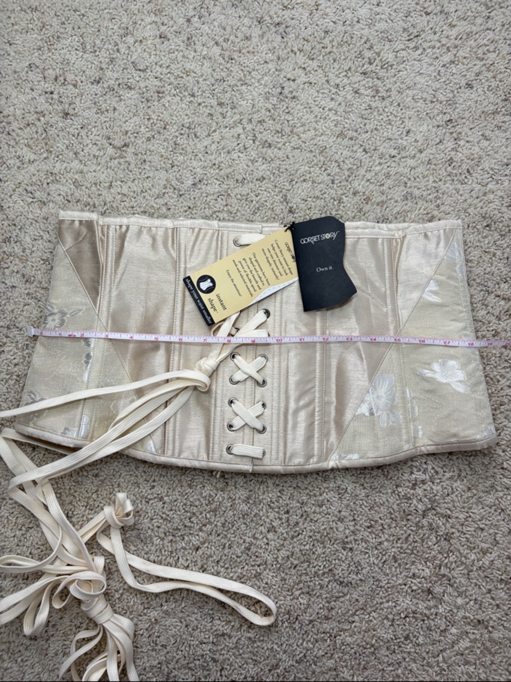NWT Corset Story Ivory White Floral Lace-Up Waist Cinch Corset size 20 22 - Picture 6 of 6